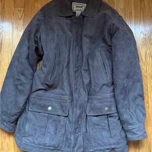 Cabela's Dark Brown Suede Leather Jacket Medium Tall